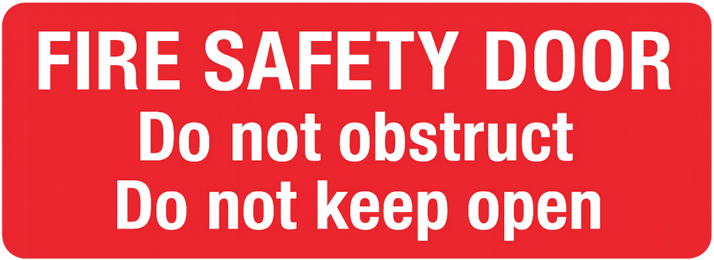 Fire Rated Door Safety sign